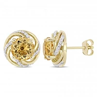 Julianna B Yellow Plated Sterling Silver Citrine & White Topaz Earrings