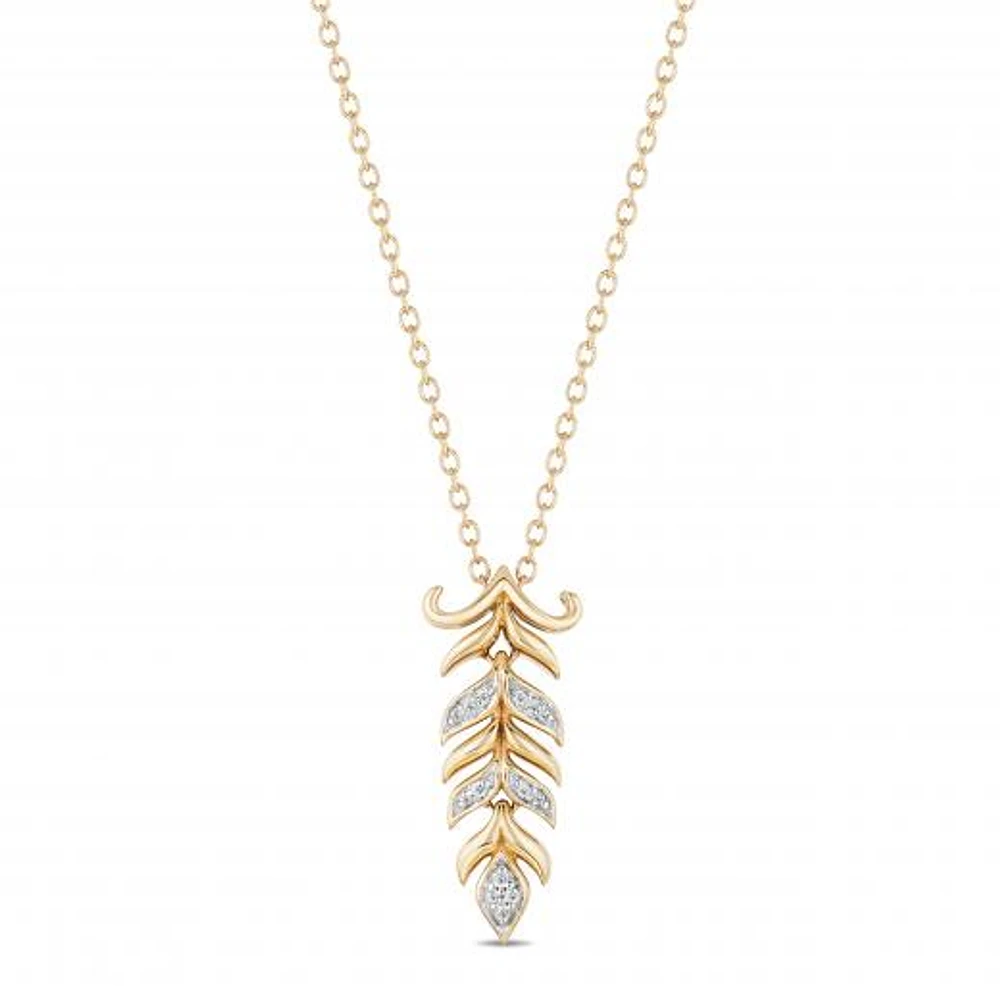 Enchanted Disney 10K Yellow Gold Diamond Frozen Pendant