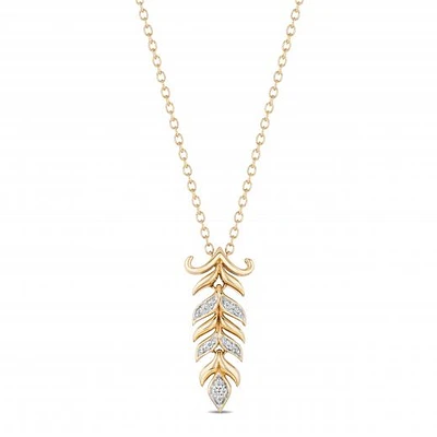 Enchanted Disney 10K Yellow Gold Diamond Frozen Pendant