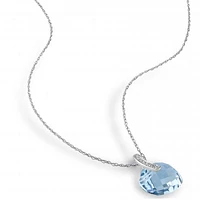 Julianna B 10K White Gold Heart-Shaped Blue Topaz and Diamond Accent Pendant