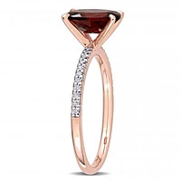 Julianna B 14K Rose Gold Garnet and 0.10CTW Diamond Ring