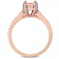 Julianna B 14K Pink Gold Morganite 0.20CTW Diamond Engagement Ring