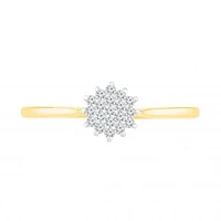 10K Yellow Gold Diamond Cluster Ring