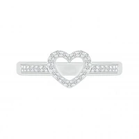 Sterling Silver Diamond Heart Ring