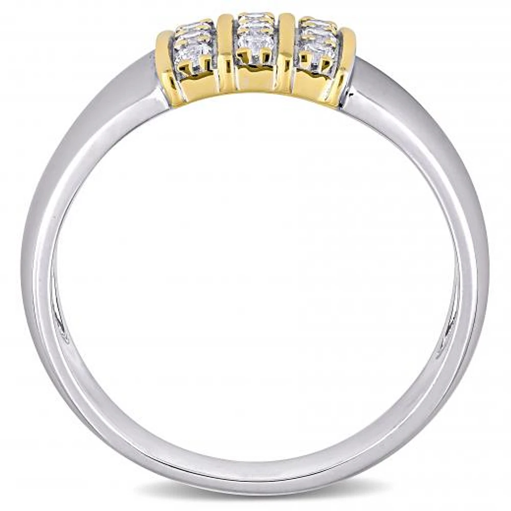 Julianna B 10K Yellow Gold and Sterling Silver Sapphire Men's Three Row Ring