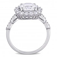 Julianna B 10K White Gold Created Sapphire & Diamond Engagement Ring