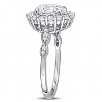 Julianna B 10K White Gold Created Sapphire & Diamond Engagement Ring