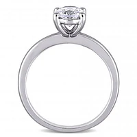 Julianna B 10K White Gold Oval Created White Sapphire Solitaire Ring