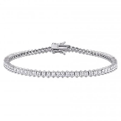 Julianna B Sterling Silver Cubic Zirconia Tennis Bracelet