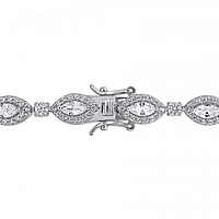 Julianna B Sterling Silver Marquise Created White Sapphire Bracelet