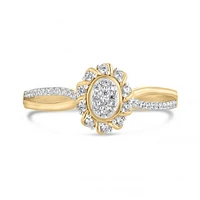10K Yellow Gold 0.21CTW Diamond Oval Promise Ring