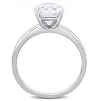 Julianna B 10K White Gold Created White Sapphire Solitaire Engagement Ring