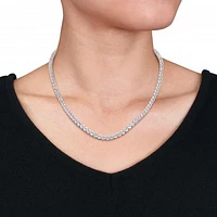 Julianna B Sterling Silver Created White Sapphire 17" Necklace
