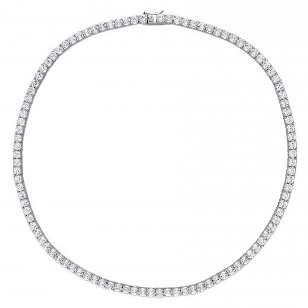 Julianna B Sterling Silver Created White Sapphire 17" Necklace