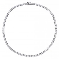 Julianna B Sterling Silver Created White Sapphire 17" Necklace