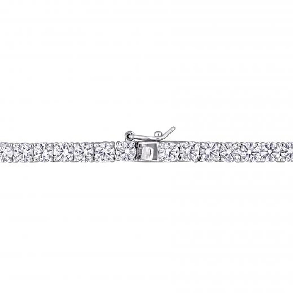 Julianna B Sterling Silver Created White Sapphire 17" Necklace