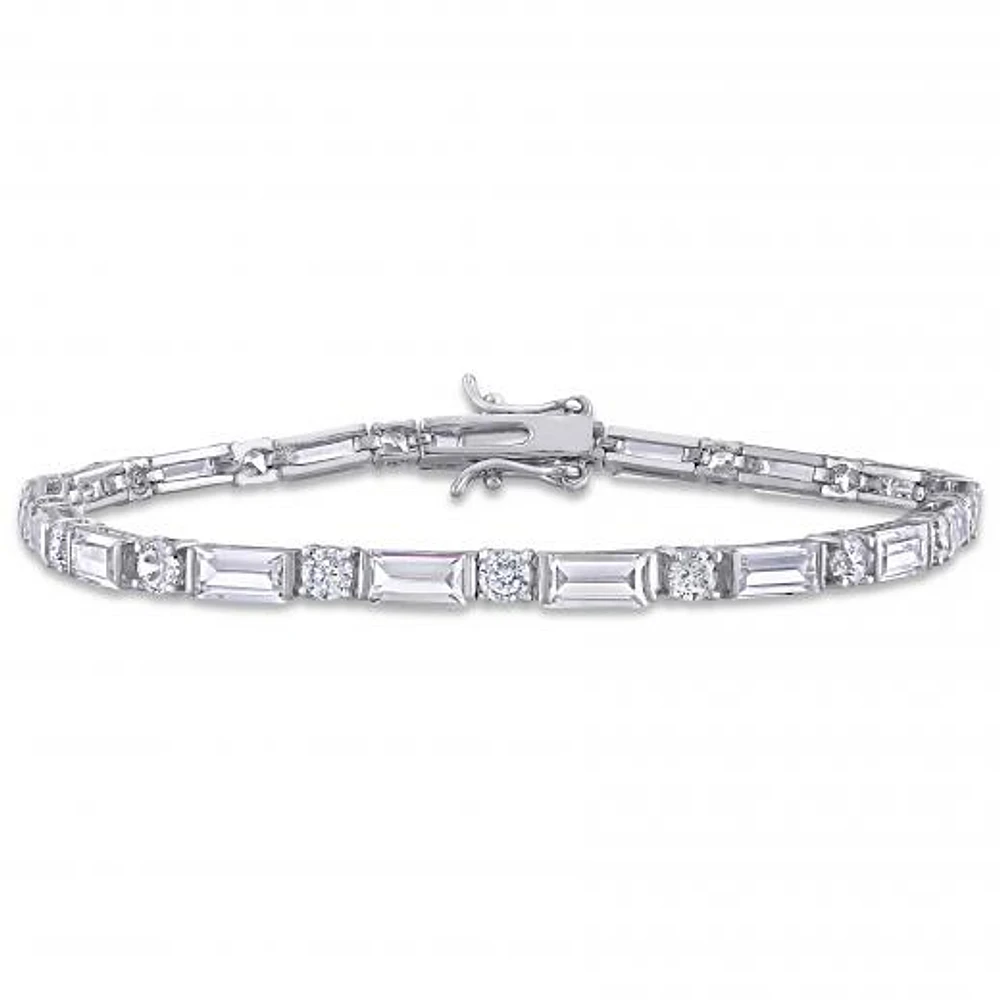 Julianna B Sterling Silver White Cubic Zirconia Tennis Bracelet