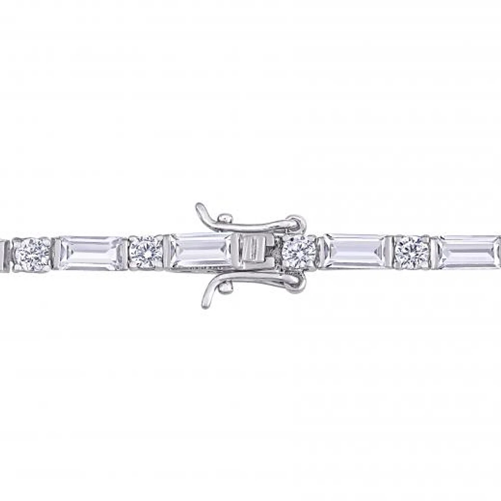 Julianna B Sterling Silver White Cubic Zirconia Tennis Bracelet