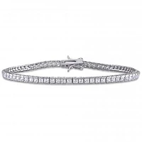 Sterling Silver White Cubic Zirconia Tennis Bracelet