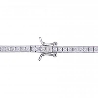 Sterling Silver White Cubic Zirconia Tennis Bracelet