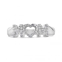 Sterling Silver 0.20CTW Diamond Mom Ring