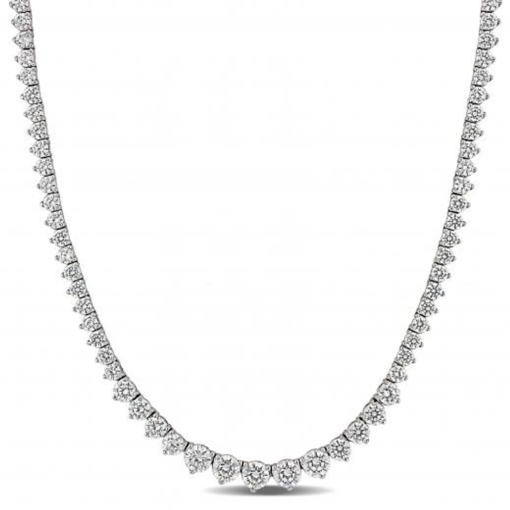 Sterling Silver Cubic Zirconia Tennis Necklace
