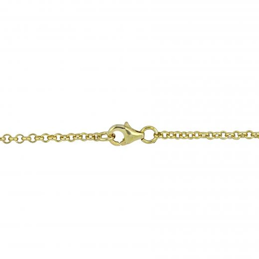Julianna B Yellow Plated Sterling Silver Cubic Zirconia Station Necklace