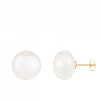 14K Yellow Gold 12-13mm Freshwater Pearl Earrings