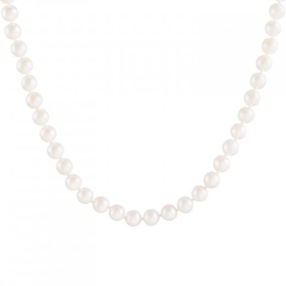 14K Yellow Gold AA Quality 8mm Japanese Akoya Necklace