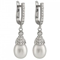 Sterling Silver 7-7.5mm Black Freshwater Pearl Earrings