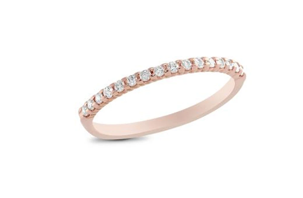 14K Rose Gold Size 6 0.15CTW Diamond Band