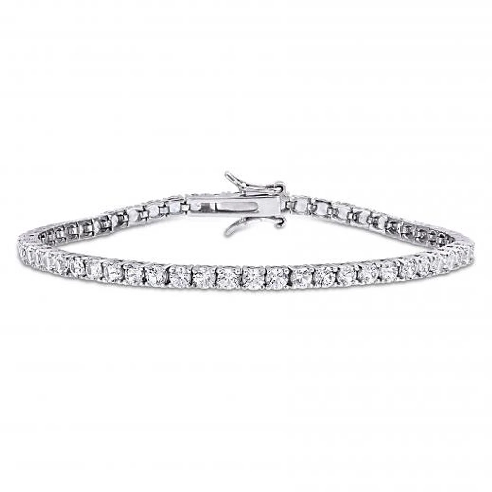 Julianna B Sterling Silver Created White Sapphire Tennis Bracelet 7"