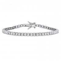 Julianna B Sterling Silver Created White Sapphire Tennis Bracelet 7"