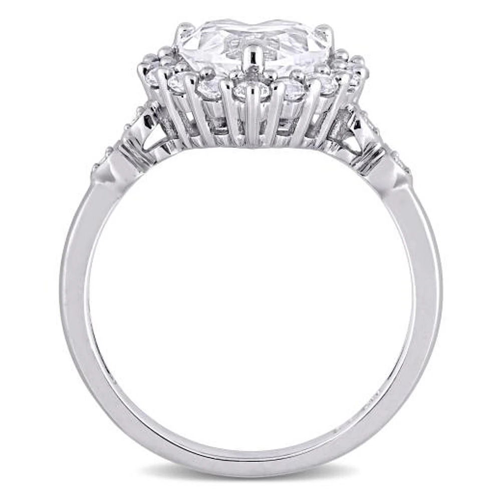 Julianna B 10K White Gold Created Sapphire & Diamond Accent Ring