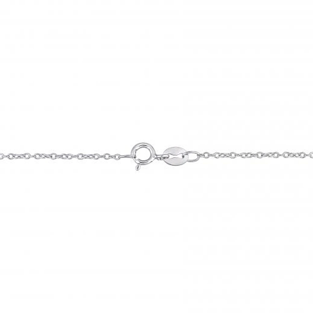 Julianna B Sterling Silver Created Blue & Created White Sapphire Necklace