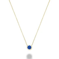 Les Bijoux 10k Yellow Gold Bezel Set Blue Sapphire Necklace