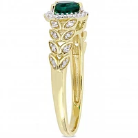Julianna B 10K Yellow Gold Created Emerald & 0.06CTW Diamond Ring