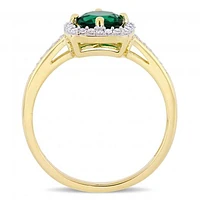 Julianna B 10K Yellow Gold Created Emerald & 0.14CTW Diamond Ring