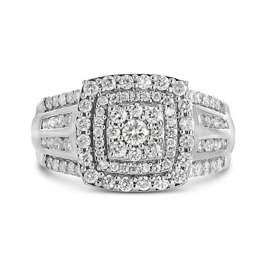 10K White Gold 1.00CTW Diamond Fashion Ring