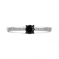 Sterling Silver Black 0.23CTW Diamond Ring