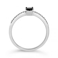 Sterling Silver Black 0.23CTW Diamond Ring