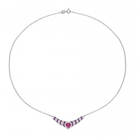 Julianna B Sterling Silver Created Ruby & Created White Sapphire Necklace