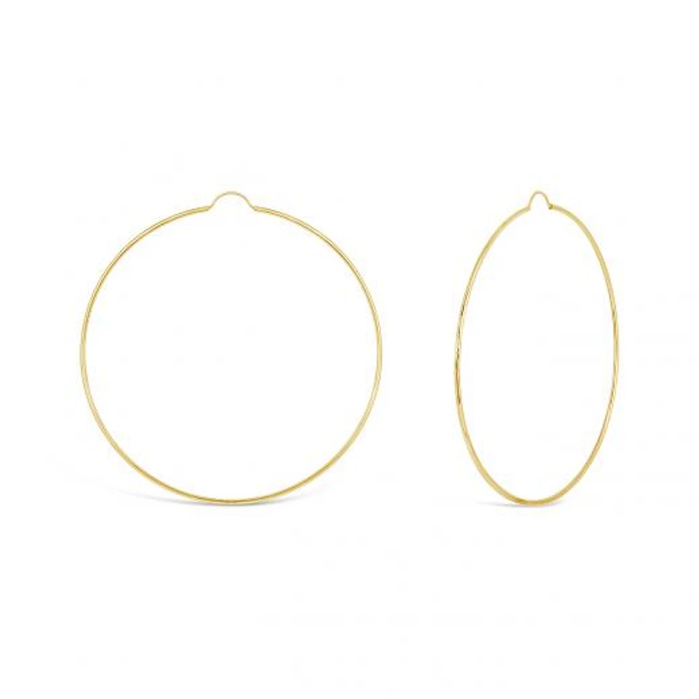 10K Yellow Gold 60mm Hoop Earrings