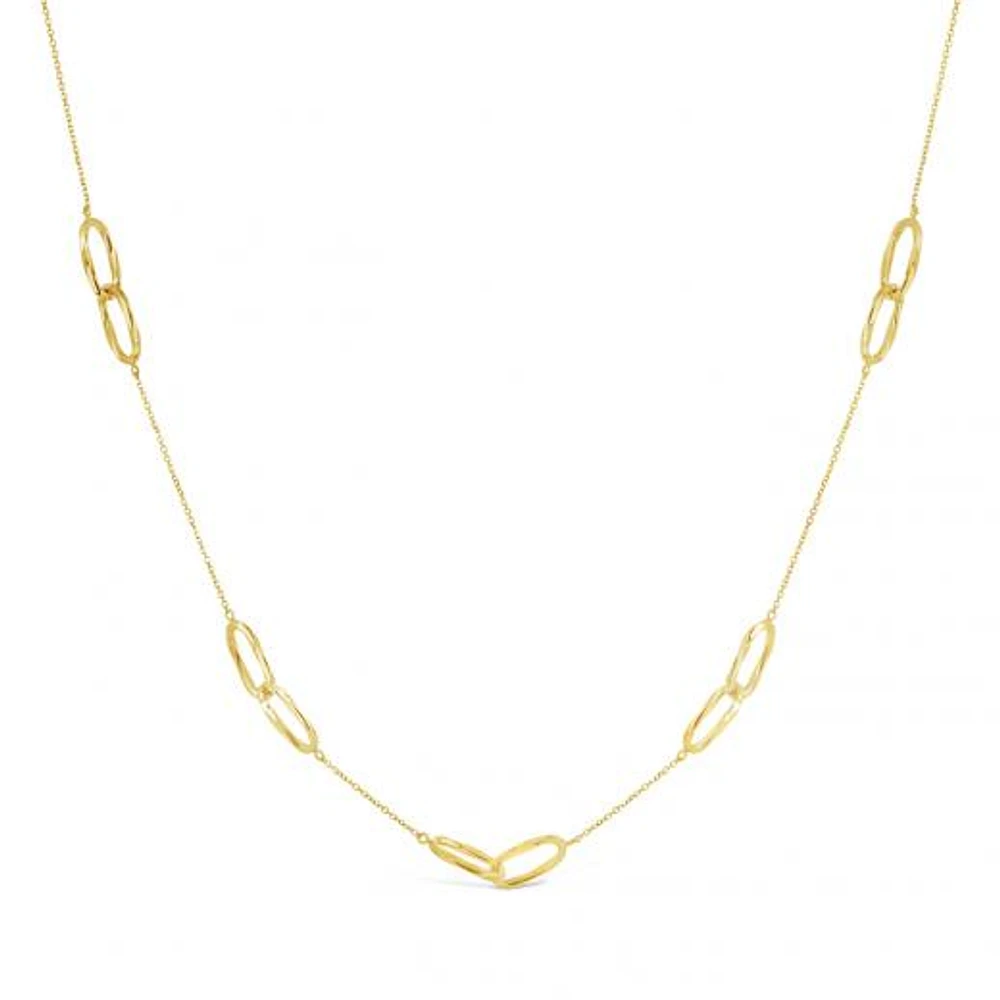 10K Yellow Gold Diamond Cut Paperclip Chain Necklace