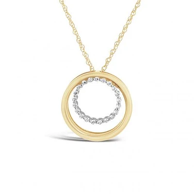 10K Yellow Gold 0.10CTW Diamond Circle Pendant