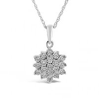 Sterling Silver 0.09CTW Diamond Snowflake Pendant