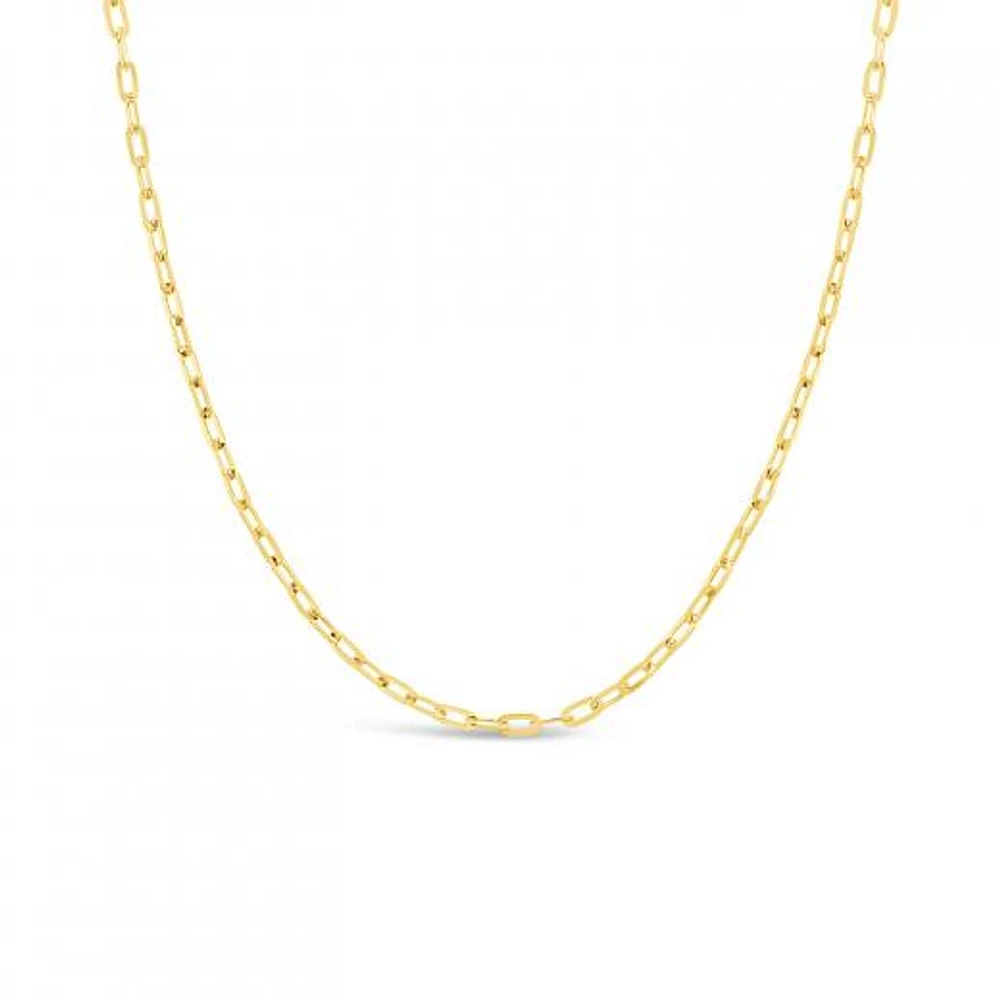 10K Yellow Gold 18" 1.4mm Diamond Cut Oval Cable Chain