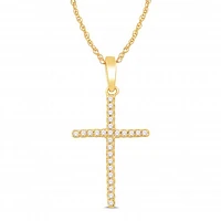 10K Yellow Gold 0.05CTW Diamond Cross Pendant