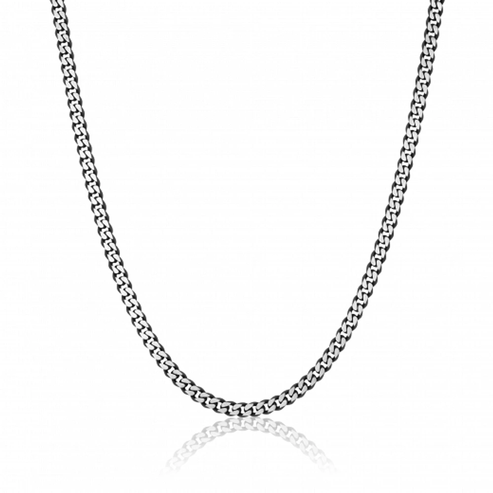 Stainless Steel Brushed Diamond Cut 5.5mm 22+2" Necklace
