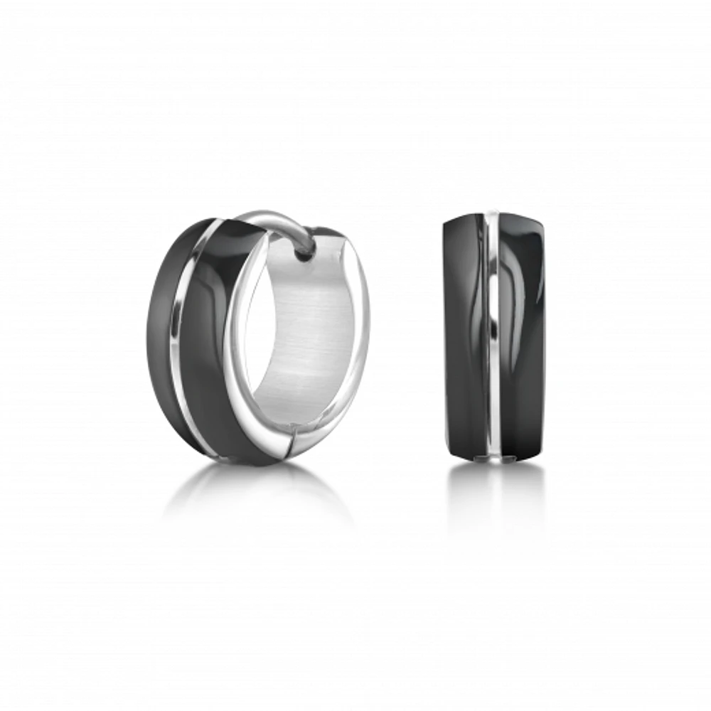 Stainless Steel Black Satin Finish Huggies